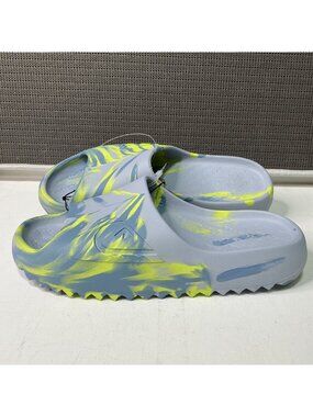 Quiksilver Slide Sandals Gray & Yellow Tie-Dye Foam Size 13D Mens Lightweight Sl